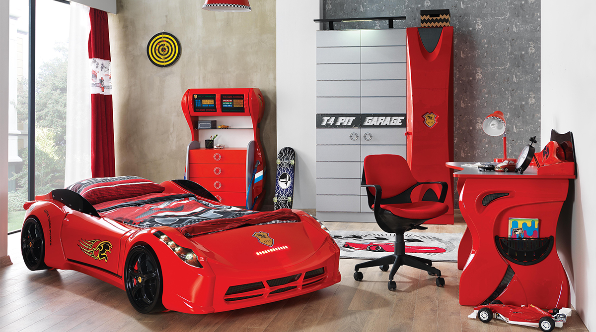 Garage Kids Room with Car Red